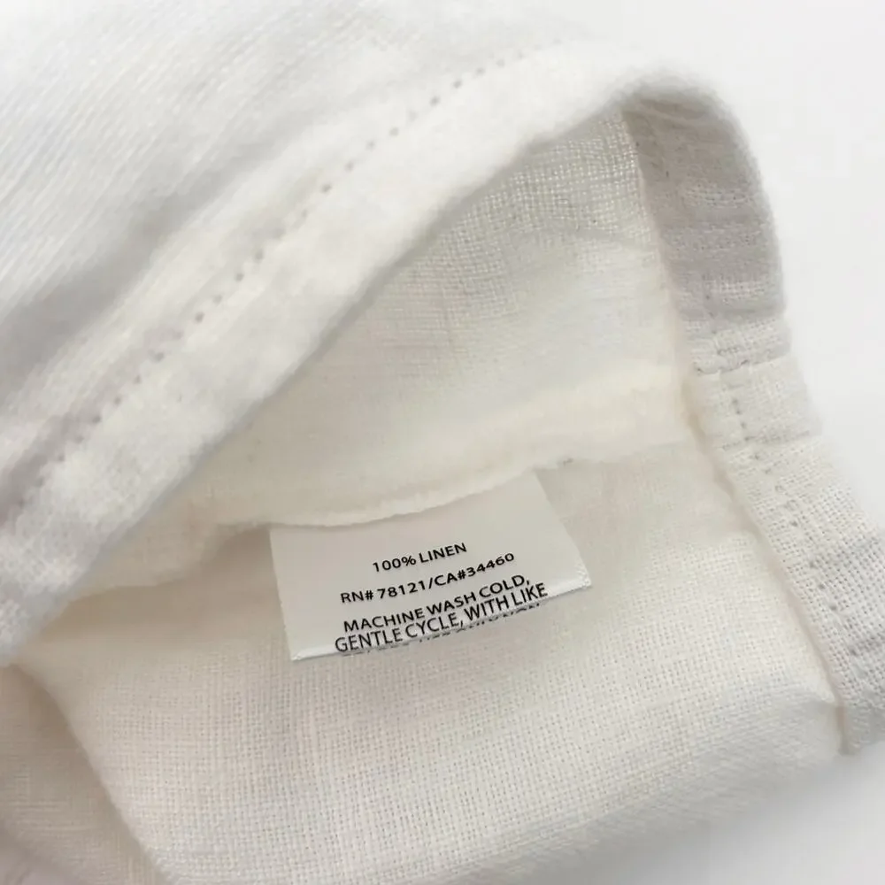 Eileen Fisher Linen Pants PM Petite Medium Wide Leg Cropped Zip Beach Lagenlook - Picture 5 of 7